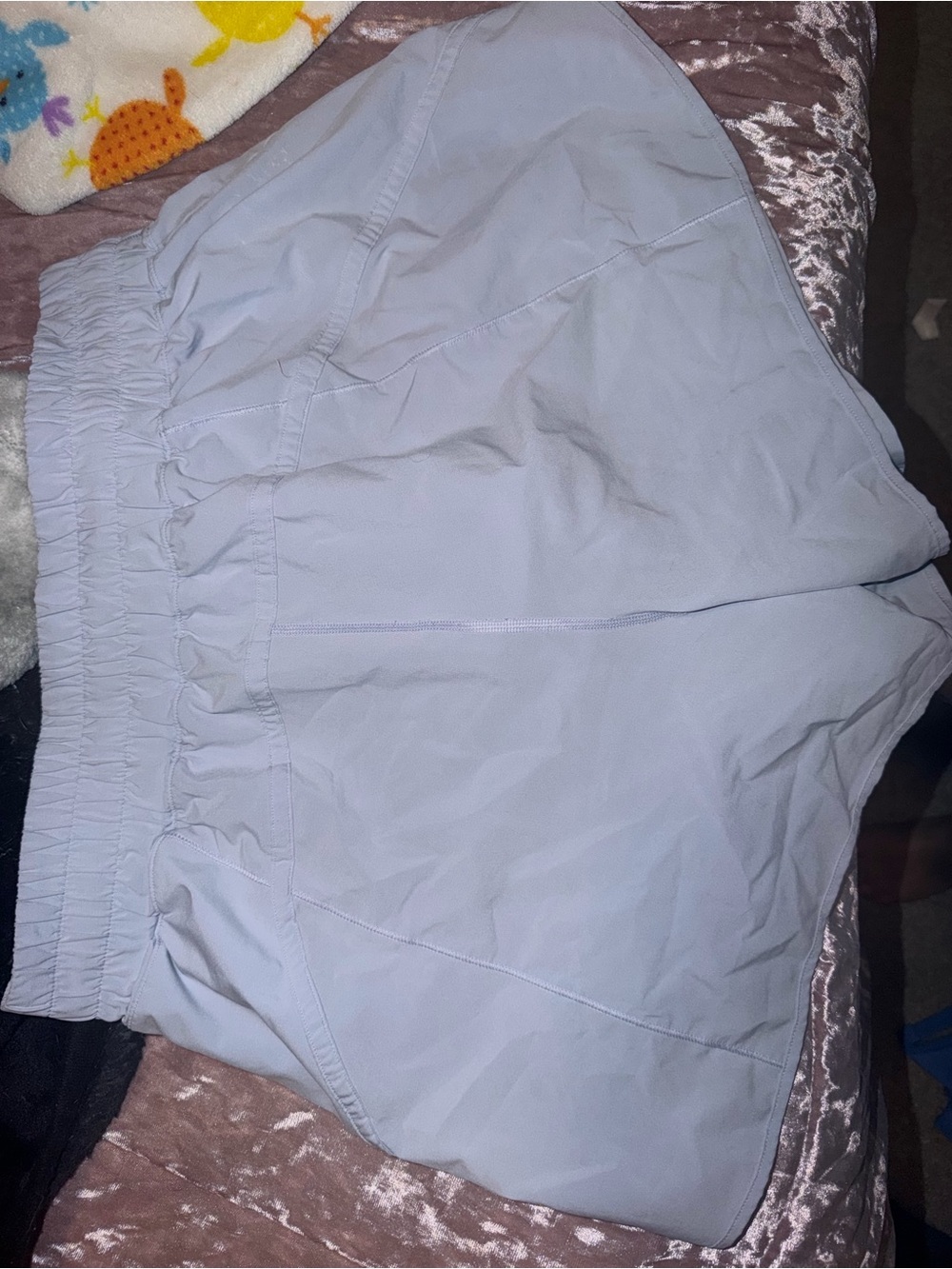 lulu Light Blue Elastic-Waist Athletic Shorts size 14